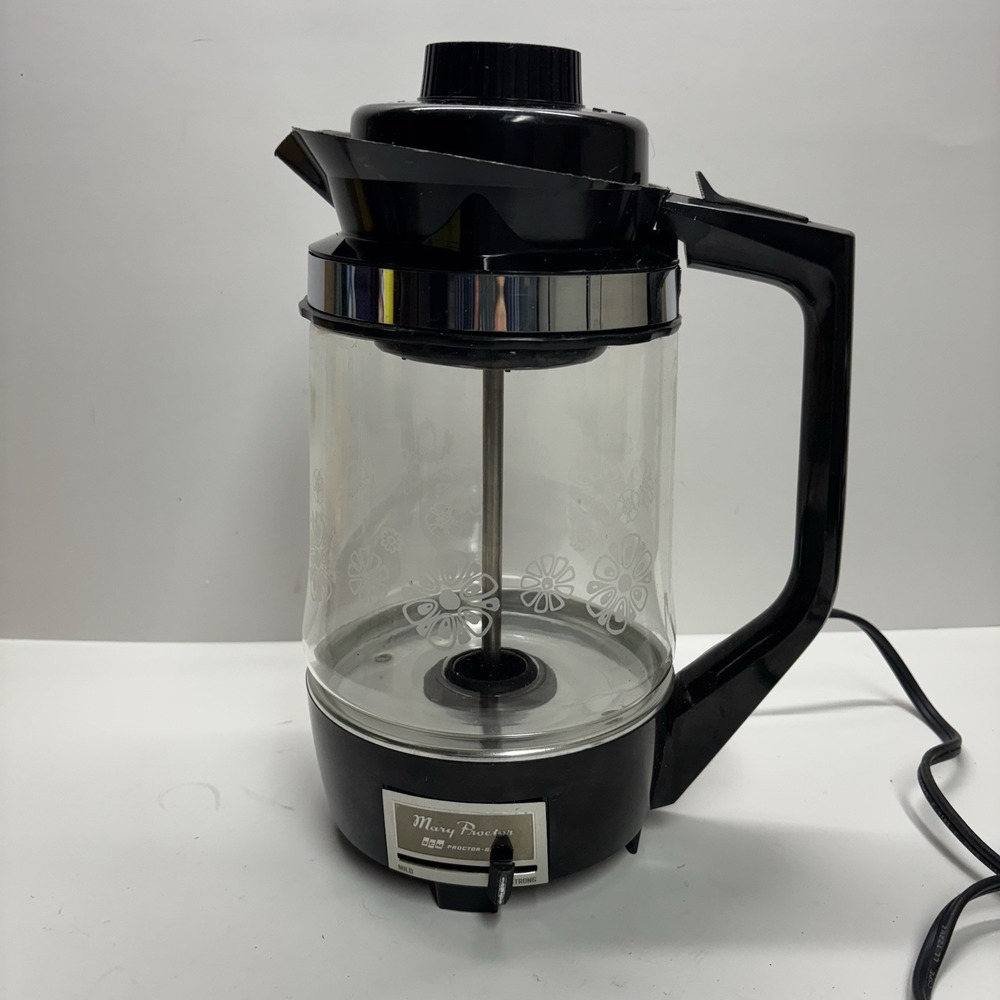 Vintage Proctor Silex Mary Proctor Percolator 10 Cup Coffee Maker Floral Print